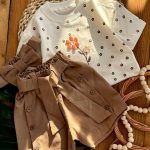 #کراپ‌شلوارک کتان 3 تیکه تل دار