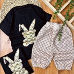 🧚🤴🏻  #تیشرت‌‌شلوارک دخترانه خرگوش گوچی