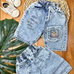 🧚🤴🏻  #شلوارک‌جین اسپرت گلدوزی ردپا