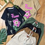 #تیشرت‌شلوارک کتان گل برجسته