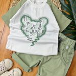 #تیشرت‌شلوارک کتان رگلان خرس