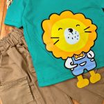 #تیشرت‌شلوارک کتان شیر برجسته