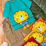 #تیشرت‌شلوارک کتان شیر برجسته