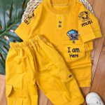 تیشرت شلوارک کتان جیب موش