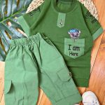 تیشرت شلوارک کتان جیب موش