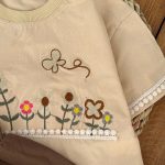 کراپ دامن کتان تل دار