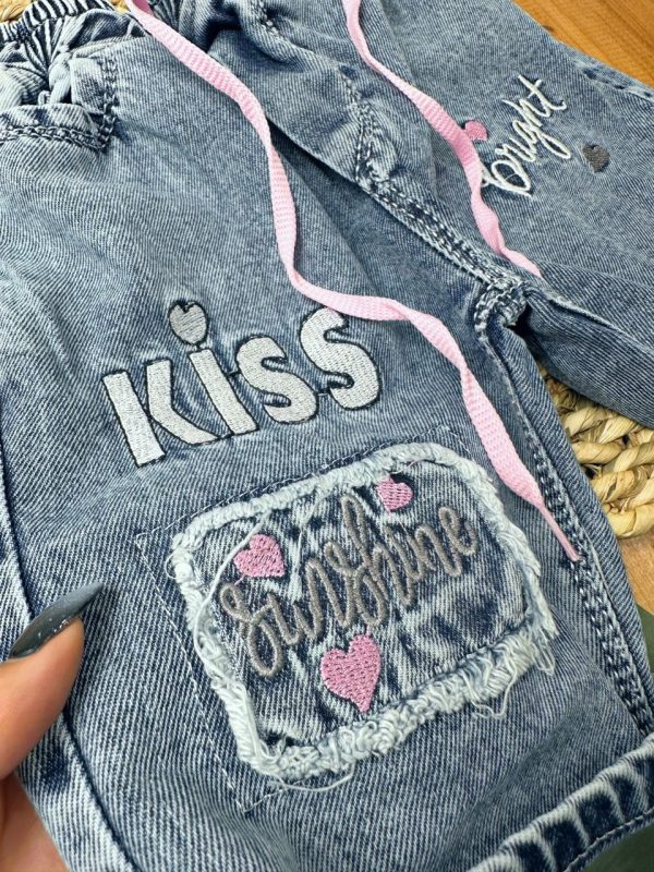 شلوارک جین دخترانه kiss
