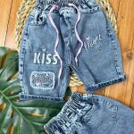 شلوارک جین دخترانه kiss
