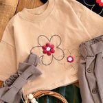 کراپ شلوارک کتان تل دار گل