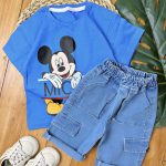 تیشرت شلوارک جین میکی