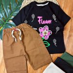 ست کتان گل برجسته