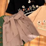 کراپ شلوارک کتان تل دار