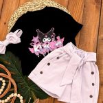 کراپ شلوارک کتان تل دار کورومی