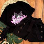 کراپ شلوارک کتان تل دار کورومی