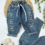 شلوار جین اسپرت طرح زاپ