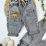 شلوار جین اسپرت گلدوزی تدی