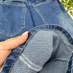 شلوار جین شافل آبی ساده