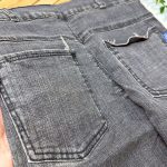 شلوار جین مدارسی کمر دکمه ای