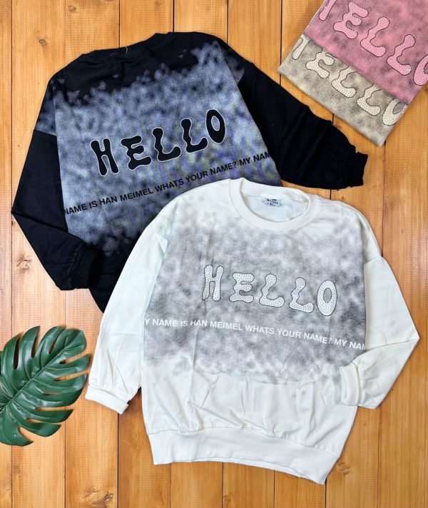بلوز تک دورس HELLO پشت چاپ