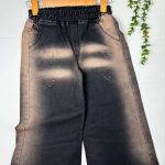 شلوار جین فول بگ مشکی کثیف شور