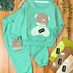 بلوز شلوار گلدوزی خرس کلاه