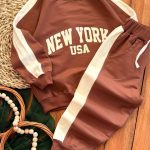 بلوز شلوار رگلان تیکه دوزی نیویورک