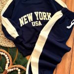 بلوز شلوار رگلان تیکه دوزی نیویورک