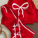 بلوز شلوار پاپیون بند دار