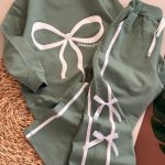 بلوز شلوار پاپیون بند دار