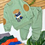 بلوز شلوار گلدوزی سر آرنج تدی فوتبالی