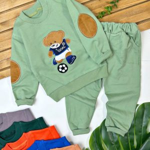 بلوز شلوار گلدوزی سر آرنج تدی فوتبالی