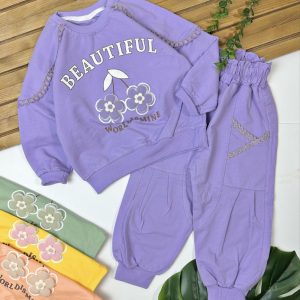 بلوز شلوار گل برجسته دانتل