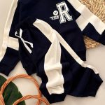 بلوز شلوار تیکه دوزی پشت چاپ