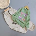 بلوز شلوار کتان دخترانه پاپیون