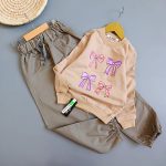 بلوز شلوار کتان دخترانه پاپیون