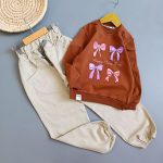 بلوز شلوار کتان دخترانه پاپیون