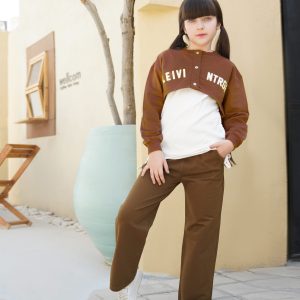 بلوز شلوار سه تیکه دکمه بندی