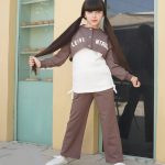 بلوز شلوار سه تیکه دکمه بندی