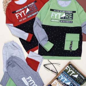 بلوز شلوار جیب دار خال خالی