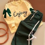 بلوز شلوار گلدوزی آستین پاپیون