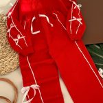 بلوز شلوار نوار دوزی پاپیون