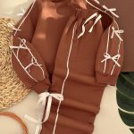 بلوز شلوار نوار دوزی پاپیون