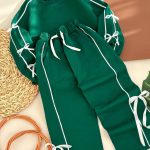 بلوز شلوار نوار دوزی پاپیون