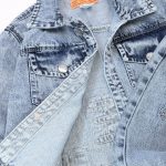 کت شلوار جین پشت گلدوزی سبز