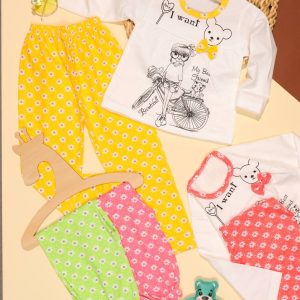 بلوز شلوار دخترانه دوچرخه