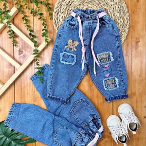 شلوار جین دخترانه خرس پرنده