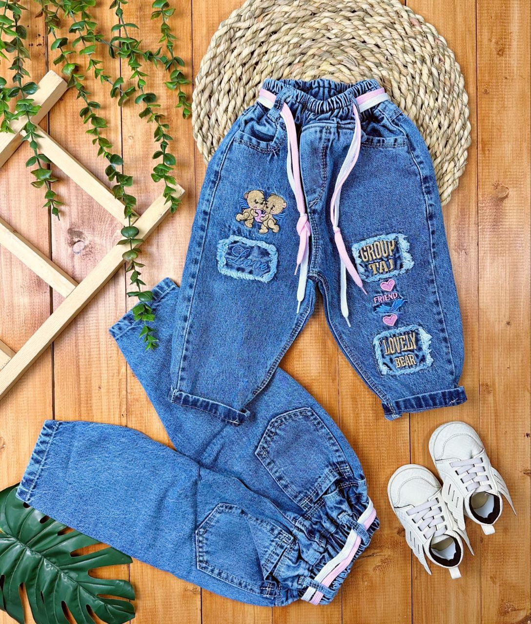 شلوار جین دخترانه خرس پرنده