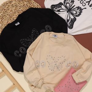 بلوز تک پروانه نگینی پشت چاپ