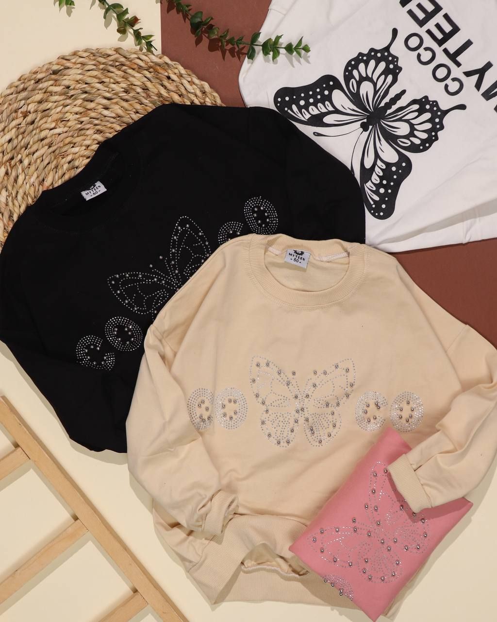 بلوز تک پروانه نگینی پشت چاپ