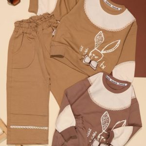 بلوز شلوار تیکه دوزی دانتل خرگوش